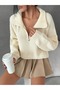 Women's Oversize Zippered Crop Knitwear Sweater Daily Use Seasonal - 5