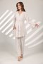 Women's Melange Flounce Design Short Sleeve 100% Cotton Maternity Dressing Gown Sleepwear Set - 5