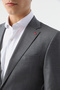 بدلة Ds Damat Slim Fit رمادية اللون من مزيج الصوف السادة - 6