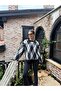 One Premium Series Black Diamond Patterned Woolen Slit Detailed Knitwear Sweater - 6