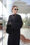Women's Black Hair Knit Print Long Length Knitwear Dress
