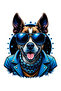 14X12 cm Blue Style Charisma Dog Sticker - Car, Motorcycle, Helmet, Laptop, Glass