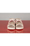 Beige Women's Sandals - Cross Stone Detailed - 4