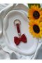 Red Zircon Stone Bow Tie Bag - Charm Ornament