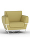 Light Sandal PU Leatherette Single Seater Sofa, Comfortable Living Room Furniture