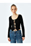 Bow V-Neck Slim Fit Crop Knitwear Cardigan - 3