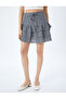 Flounced Layered Lace-Up Plaid Mini Skirt - 3