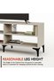 Modern TV Stand with 4 Open Shelves, Monitor and TV Stand for Home and Office- Light Grey - 4