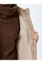 Inflatable Coat Hooded Quilted Zippered Snap Button Pocket - 6