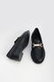 Women's Loafer Moccasin Casual Buckle Daily Shoes Tonyas Black - 7