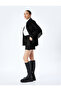 Suede Look Mini Shorts Skirt with Lacing Detail