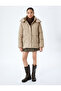 Inflatable Coat Hooded Quilted Zippered Snap Button Pocket - 3