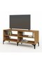 Modern TV Stand with 4 Open Shelves, Monitor and TV Stand for Home and Office- Zabrano