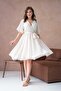 Short Sleeve Straight Chiffon Dress - 3