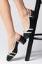 Bertina Black Color Thick Heeled Women's Open Back Shoes - 3