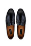 Men's Genuine Leather Black Leather Loafer Shoes - 5