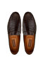 Men's Genuine Leather Brown Croco Loafer Shoes - 5