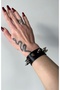 Gothic Gothic Punk Single Row Slotted Spiked Faux Leather Bracelet Spiked Leather Bracelet Studded Bracelet - 2