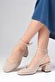 Lia Beige Color Thick Heeled Women's Shoes - 3
