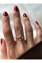 Asymmetrical Gold Ring with Evil Eye - 4