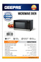 GMO2706CB 30L Digital Microwave Oven - 1400W, Grill & Defrost Functions, 270mm Turntable - 7