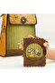 Small Wallet with Dancing Mouse Figure Ethnic Bohemian Retro Style - Brown - 2