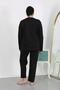 Women's Large Size Long Sleeve Combed Cotton Pajama Set Black 202501 - 5