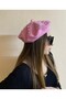 Pink Color Pearl French Painter Beret - Hat - Valentine's Day Gift - 3