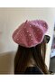 Pink Color Pearl French Painter Beret - Hat - Valentine's Day Gift - 2