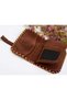 Large Wallet with Owl Figure Ethnic Bohemian Retro Vintage Style - Taba - 5