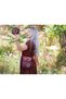 Cross Braided Arm Bag with Witch Figure Design, Burgundy and Wallet Burgundy Combination - 4