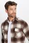 Men's Slim Fit Slim Fit Double Pocket Checked Winter Lumberjack Shirt