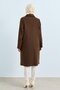 Large Size Mono Closure Coat Brown - 4