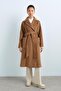 Double Breasted Belted Coat Camel