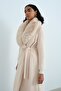 Angora Coat with Beige Fur Collar - 3