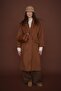 100% Wool Oversize Brown Coat - 4