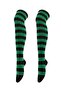 Green-Black Striped Long Socks |   Notebook Schoolgirl Style |   Women's High Socks (36-42) - 2