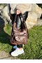 Brown Soft Leather Women's Arm Shoulder Crossbody and Backpack - 3
