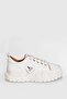 Genuine Leather High-Top Lace-Up Women's Sneakers, White