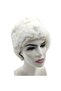 Winter Ecru Faux Fur Detailed Soft Textured Plush Hip Bandana Neck Collar with Elastic Back - 5