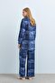 Stand Collar Pants Tunic Set Indigo - 4