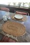 Wicker Placemat Bamboo Knitted Plate Set of 2 Oval 30x45cm - 3