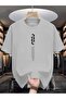 Vertical Writing Printed Oversize T-Shirt
