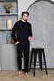 Men's Buttoned Collar 100% Cotton Seasonal Knitted Combed Cotton Long Sleeve Pajamas Set