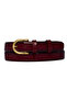 100% Genuine Leather, 3 cm Claret Red Patent Leather Classic Women's Belt, Business, Business Women, Fabric, Suit Belt-R22 - 2