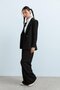 Black Striped Sword Collar Blazer Jacket - 3