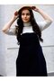 Black Modern Cut Denim Salopet Dress - 5
