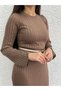 Brown Corduroy Knitwear Dress - 7