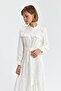 Ecru Embroidery Dress - Sliced under Skirt - 6