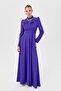 Stone Accessory Collar Detailed Dress Purple - 2
